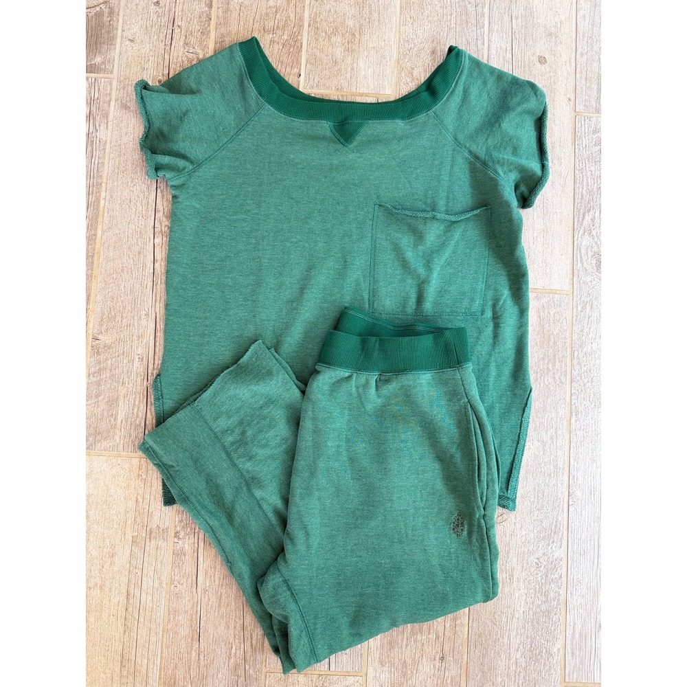 Free People Movement NWOT Lounge Set Womens XL Green Joggers Sweatshirt